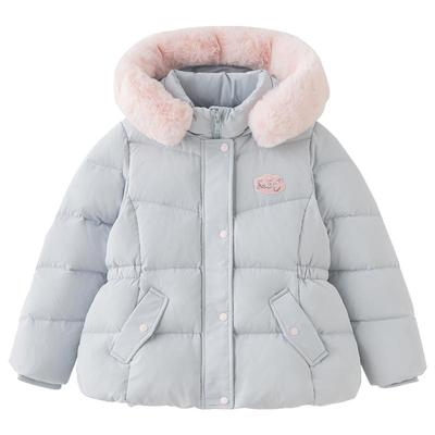 戴维贝拉女童短款羽绒服儿童三防外套2026冬装新款童装加厚衣服女