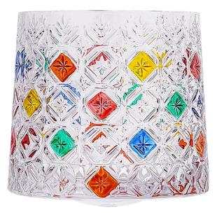 旋转威士忌酒杯水晶玻璃喝酒杯子高级感不倒翁鸡尾酒洋酒杯ins风