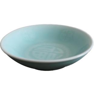 瓯江龙泉青瓷碗碟中式饭碗单个陶瓷泡面碗家用餐厅汤碗调味碟醋碟