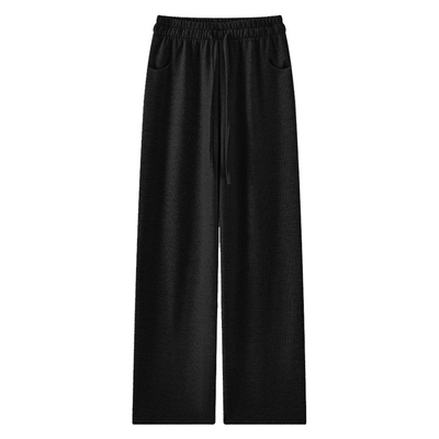 黑色加绒糯米裤女2025新款冬加厚