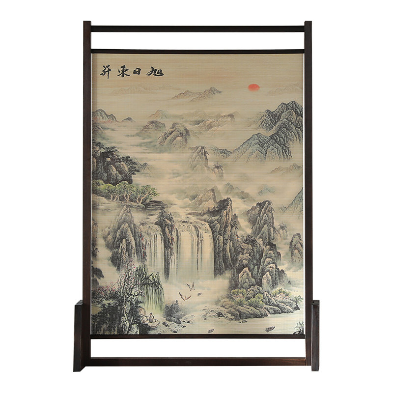 屏风隔断客厅玄关实木做旧复古