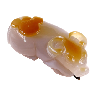 生肖牛玛瑙玉髓手把件猪手玩天然玉石文玩石头玉把玩原石摆件男女