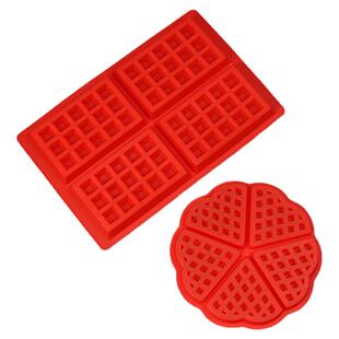 耐高温华夫饼硅胶模具心形米糕模型松糕格子饼磨具可烤可蒸饼干模