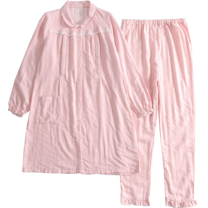 4层纯棉纱布哺乳家居服月子服