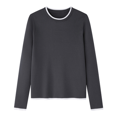 naegvrre小个子圆领撞色针织衫