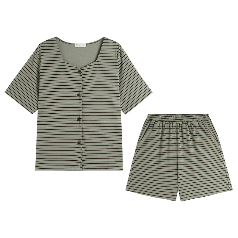 夏季情侣柔软棉文艺风家居服套装