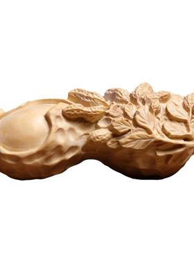 天然小叶黄杨木多子花生挂件