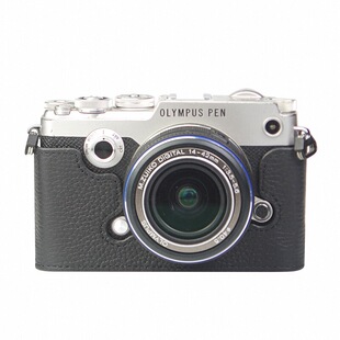 奥林巴斯PENF皮套EM10四代/EM5二代/EM53/OM5皮套真皮底座相机包