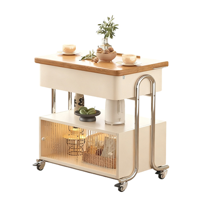 云展实木折叠多功能推车小茶几