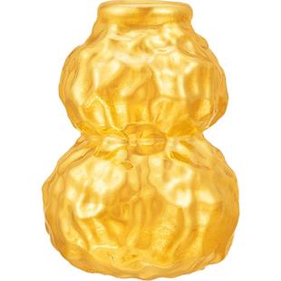 明牌珠宝锤纹葫芦硬金手链 足金福禄本命红绳黄金圣诞礼物AFP1196