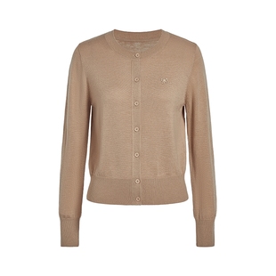 爆款丨FIVE PLUS可机洗羊毛早春针织开衫上衣短款外套气质毛衣新