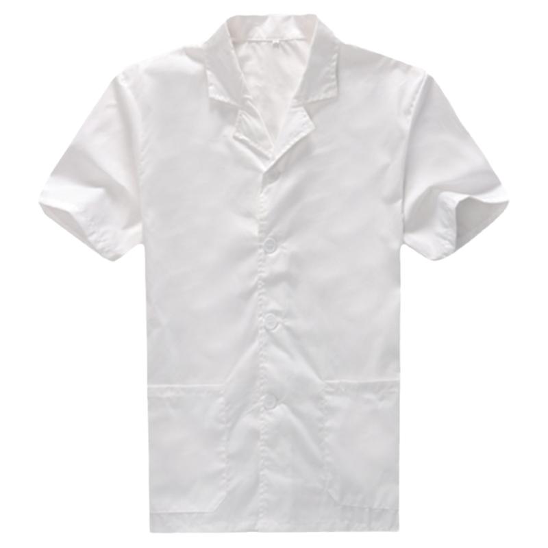 餐饮厨师工作服饭店女服装阿姨厨房男衣服白色厨师服短袖夏季薄款