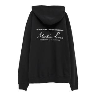 MARTINE ROSE 经典字母印花纯棉宽松落肩保暖卫衣潮流针织连帽衫