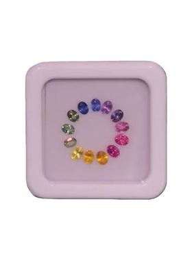 蛋形实验室培育彩虹渐变配石裸石 耐高温 首饰手链戒指蜡镶