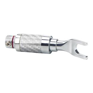 古河Furutech 纯铜免焊碳纤Y插U型插头 音箱功放喇叭带锁香蕉插头