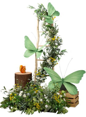 仿真绿植造景装饰纸蝴蝶花藤叶藤