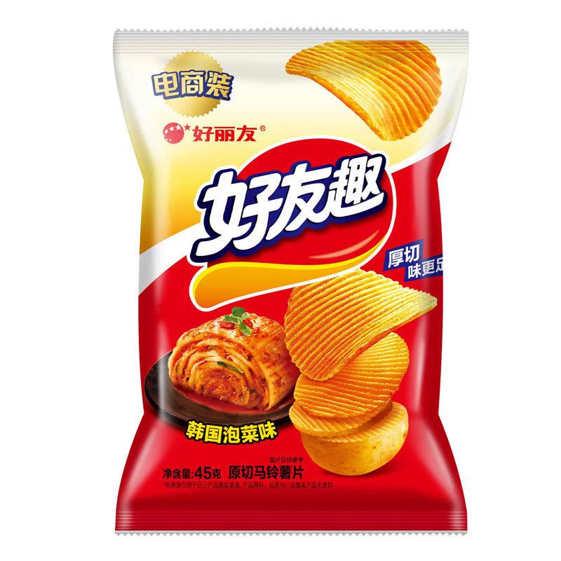 好丽友好友趣薯片韩国泡菜味10袋