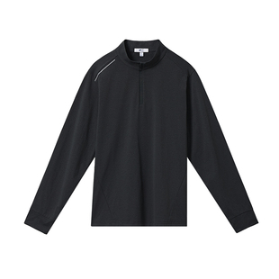 回力速干衣男款春秋半拉链跑步上衣运动长袖T恤骑行服健身训练服