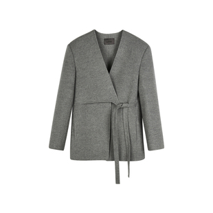 LESS冬季羊毛大衣休闲设计感毛呢西服外套2N0713070