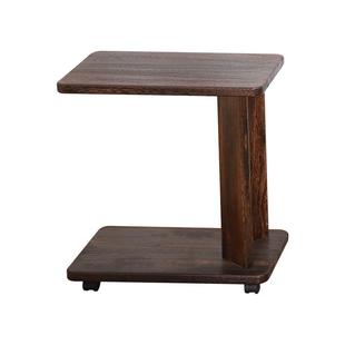 实木沙发边几客厅家用茶桌床边沙发小茶几带轮子可移动茶几置物架