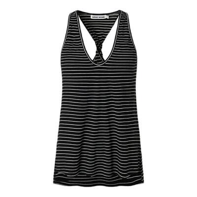 LEDIMWANG扭结条纹背心女