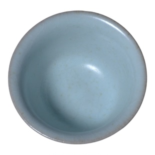 茂源盛 台湾张书曜 手工汝窑天青 开片手绘陶瓷荷花 小茶杯55ml