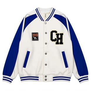 加厚加绒棒球服女ins潮外套2024年初春秋季韩版纯棉宽松夹克上衣