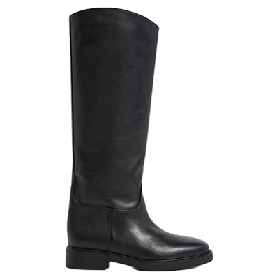 Flattered圆头显瘦直筒骑士靴女