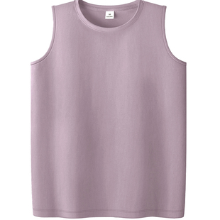灰紫色女士背心外穿宽松版无袖t恤大码宽肩带纯棉内搭打底吊带夏