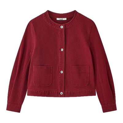 【新疆棉】Laurel劳芮26春新款石榴红气球袖短款外套LWL371W00400