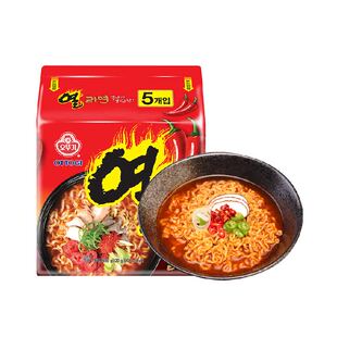 韩国进口不倒翁火热拉面方便面辣味泡面速食袋装面条早餐