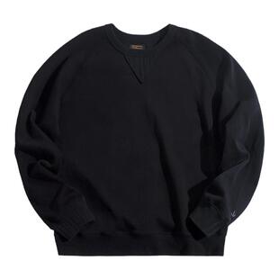 马登工装 美式复古无帽圆领卫衣重磅阿美咔叽vintage打底外套男春