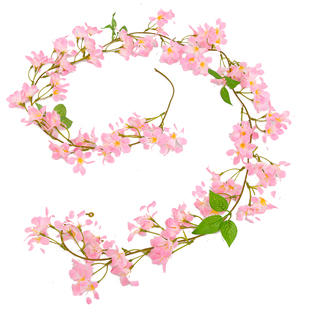 仿真迎春花樱花藤条假花装饰客厅空调水管道缠绕花藤暖气遮挡花条