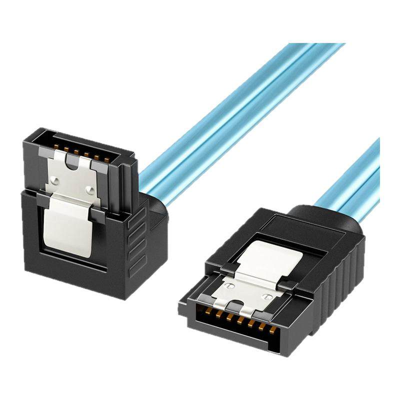 高速传输SATA3.0弯直头双头铁弹片光驱硬盘串口SATA数据连接线