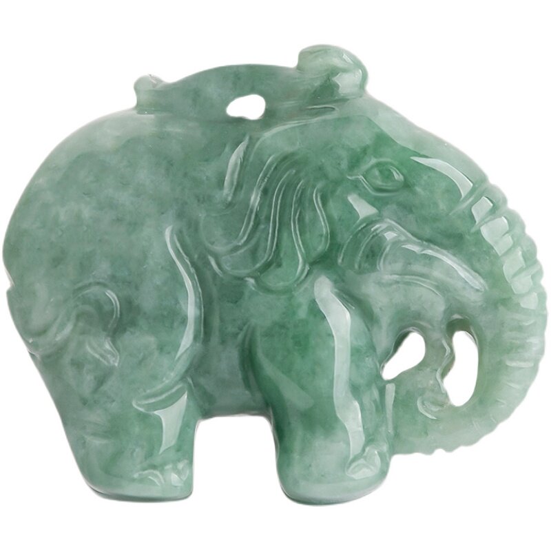 天然a货翡翠吊坠大象男女款吊坠