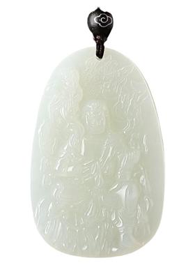 和田玉生肖鸡守护神吊坠