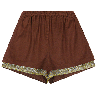 落落狷介 今年流行款的裤子2026年新款设计感小众亚麻短裤小个子