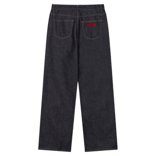 overdue flair韩国女士春季休闲时尚流行直筒宽牛仔裤MUSINSA