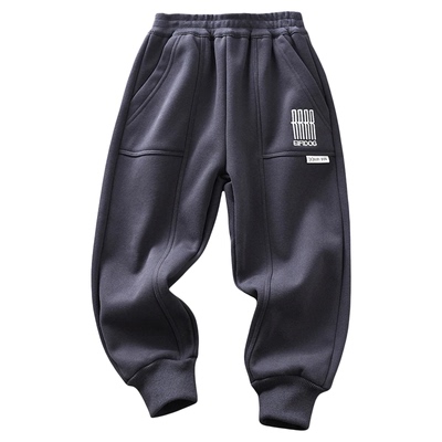 男童冬季加热裤子加厚束脚保暖潮