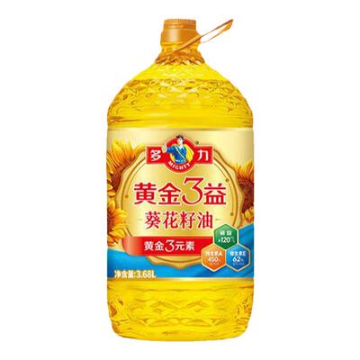 【官方旗舰店】多力黄金3益葵花籽油3.68L家用食用油