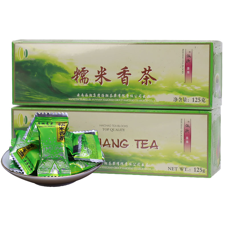 海潮糯米香茶果迷你小方砖500g袋