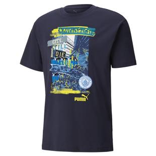 曼城FtblNrgy+复古风格图案印花T恤PUMA彪马休闲运动短袖T恤