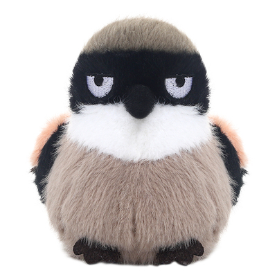 捉趣棕背伯劳鸟毛绒玩偶可爱小鸟