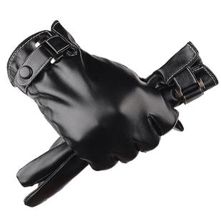 皮手套男女情侣秋冬骑行加绒加厚保暖触屏开车防风防寒骑车摩托车