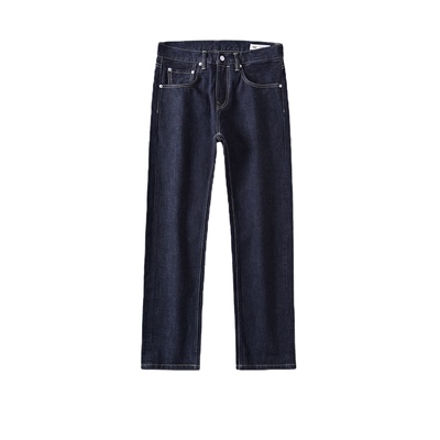 赤耳重磅原色直筒牛仔裤