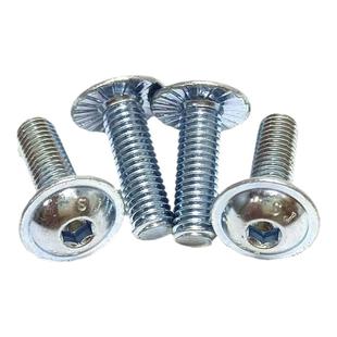 10.9级镀锌带垫带防滑齿内六角螺丝ISO7380-2圆头大帽螺钉M5M6M8