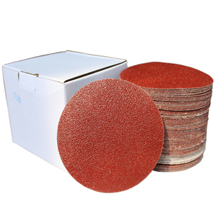 4寸5寸红砂纸片角磨机植绒圆盘自粘抛光圆形气动打磨机干打磨沙纸