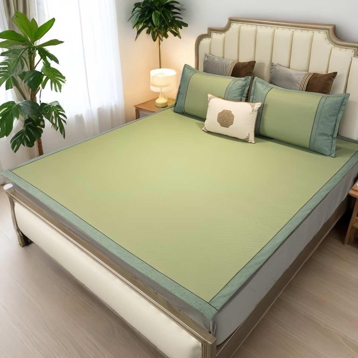 2025新款加厚藤席凉席夏季三件套可水洗1.8米软床席直筒可折叠1.5