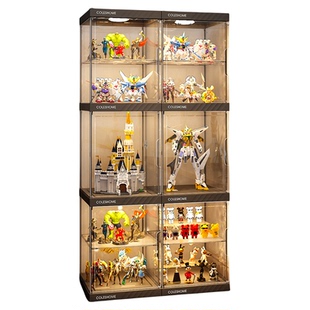 手办展示柜模型架子玩具摆件适用乐高盲盒家用透明积木高达收纳盒