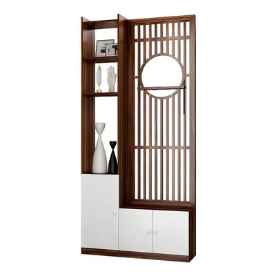 新中式屏风进门玄关柜鞋柜衣帽架一体客厅隔断柜入户装饰柜换鞋凳